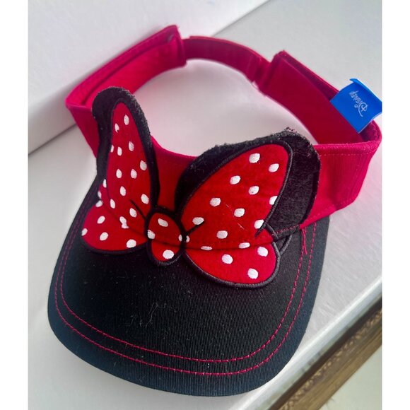 Disney Minnie Mouse Red & Black Visor Hat For Woman or Older Kids - Picture 11 of 11
